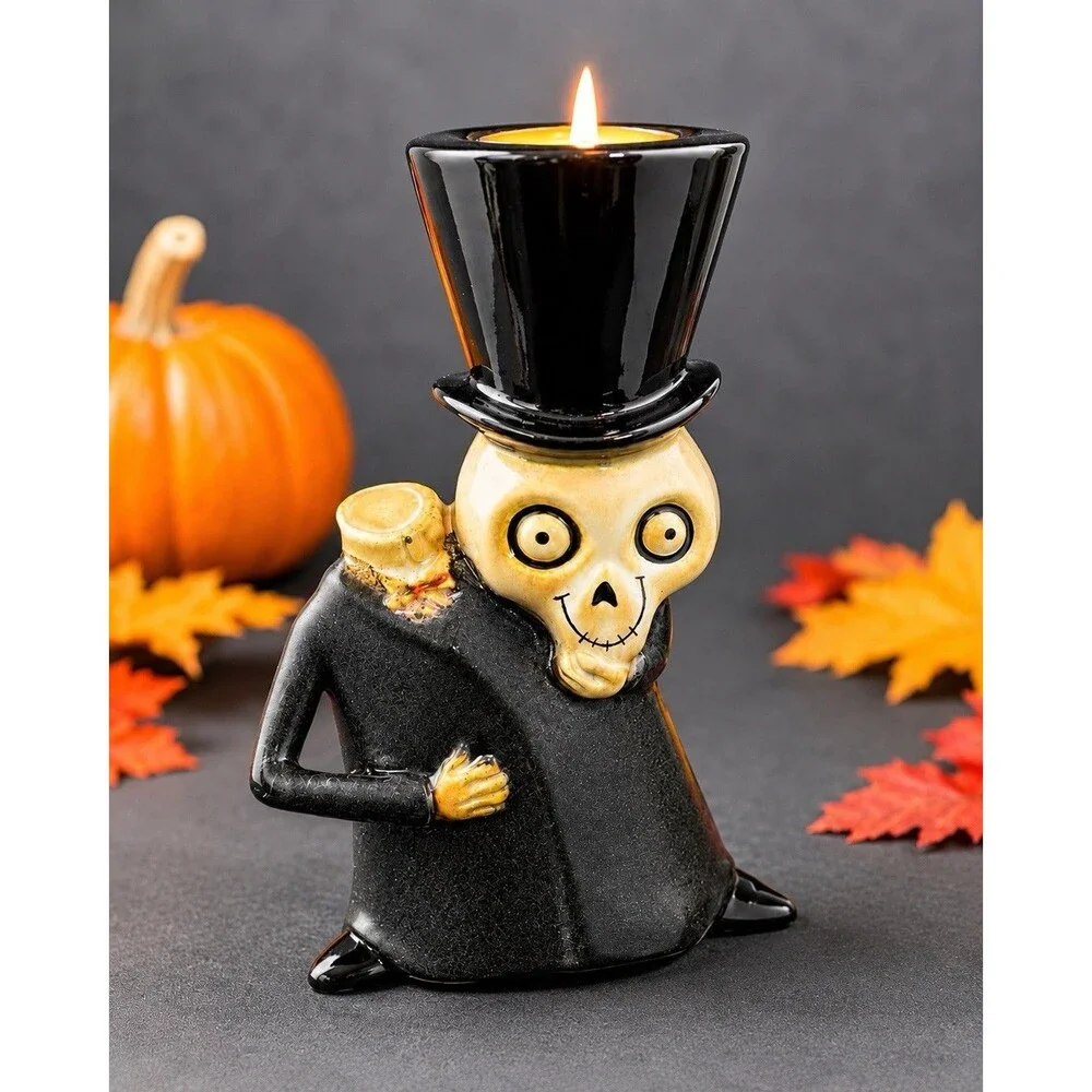 Yankee Candle Skeleton Top Hat Halloween Tea Light Holder 1148171 Retired